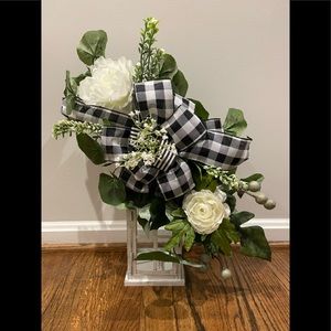 WHITE DISTRESSED METAL LANTERN with Swag _ 24